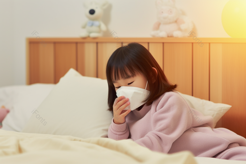 正在居家卧床生病的小姑娘,高清,摄影图,摄影图片,图片大全,摄影图免费下载